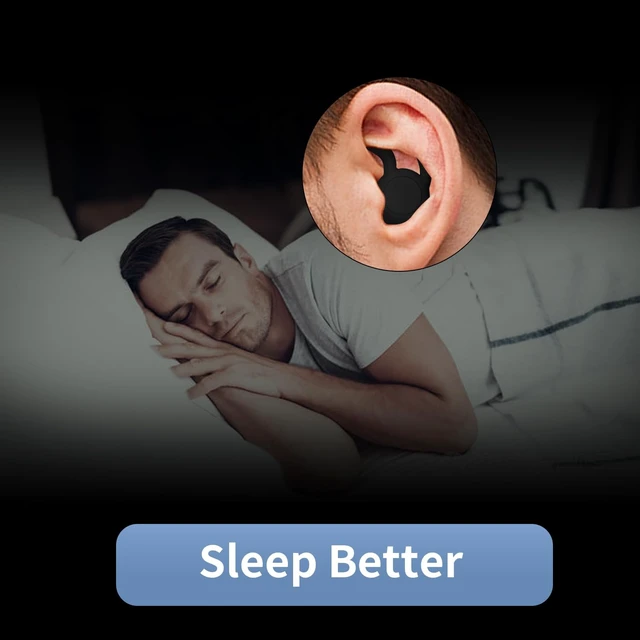 Alt view image 4 of 7 - Noise Reduction Ear Plugs, NRR 50dB Ultra Comfortable Silicone Reusable Ear Plugs for Sleeping, Snoring, Studying, Concerts, Noise Cancelling and Hearing Protection Black