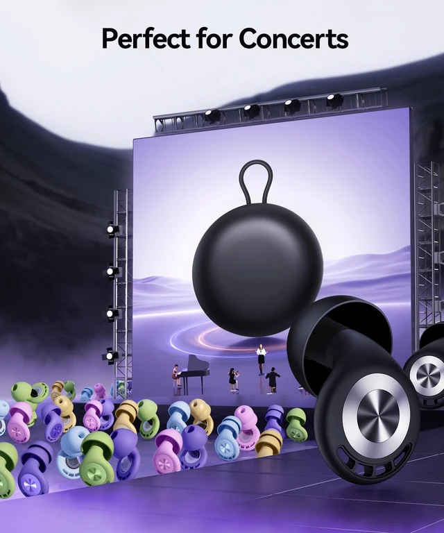 Alt view image 5 of 7 - Ear Plugs for Sleeping 50dB Earplugs Noise Cancelling Ear Plugs for Noise Reduction Concerts Soft Reusable Silicone Earplugs for Snoring Side Sleepers Shooting Airplanes with 7 Eartips Case