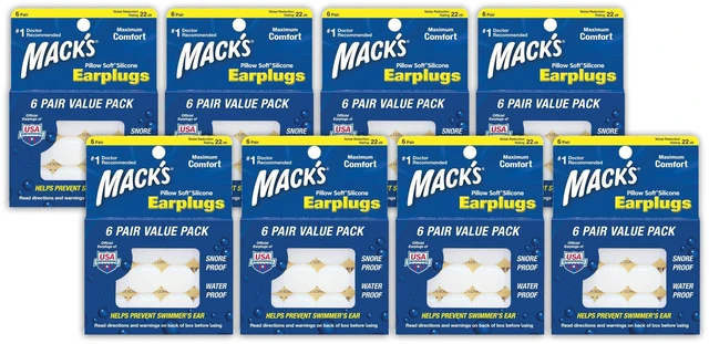 Main image of Pillow Soft Silicone Earplugs - 6 Pair (Pack of 8), Value Pack The Original Moldable Silicone Putty Ear Plugs for Sleeping, Snoring, Swimming, Travel, Concerts and Studying