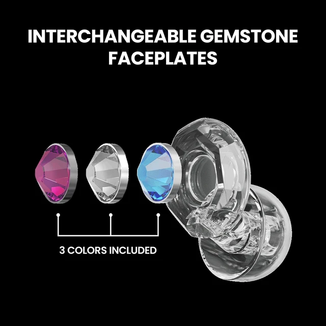 Alt view image 6 of 7 - Clicks Earplugs - Reusable Noise Reduction Ear-Plugs with Customizable Gemstone Faceplates - Hearing Protection for Noise Sensitivity at Live Concerts, Motorcycles, Sports Events, Festivals