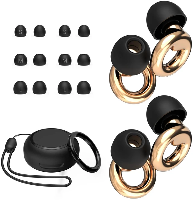 Main image of Ear Plugs for Sleeping,2 Pairs of Stylish Reusable Noise Reduction Earplugs with 8 Pairs Tips & case,Hearing Protection Earplugs for Concert,Travel,Work,Live Events - 25dB-30dB