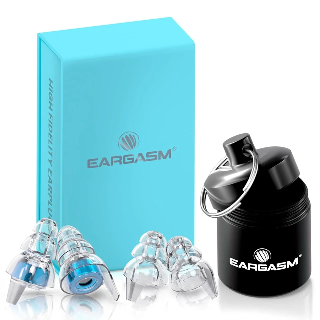Alt view image 2 of 7 - High Fidelity Blue Earplugs for Concerts, Festivals, Musicians, DJs, Night-Life, Motorcycle Hearing Protection - Reusable Ear Plugs for High Fidelity Noise Reduction up to 21 dB