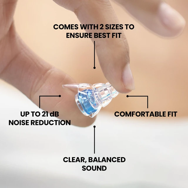 Alt view image 5 of 7 - High Fidelity Blue Earplugs for Concerts, Festivals, Musicians, DJs, Night-Life, Motorcycle Hearing Protection - Reusable Ear Plugs for High Fidelity Noise Reduction up to 21 dB