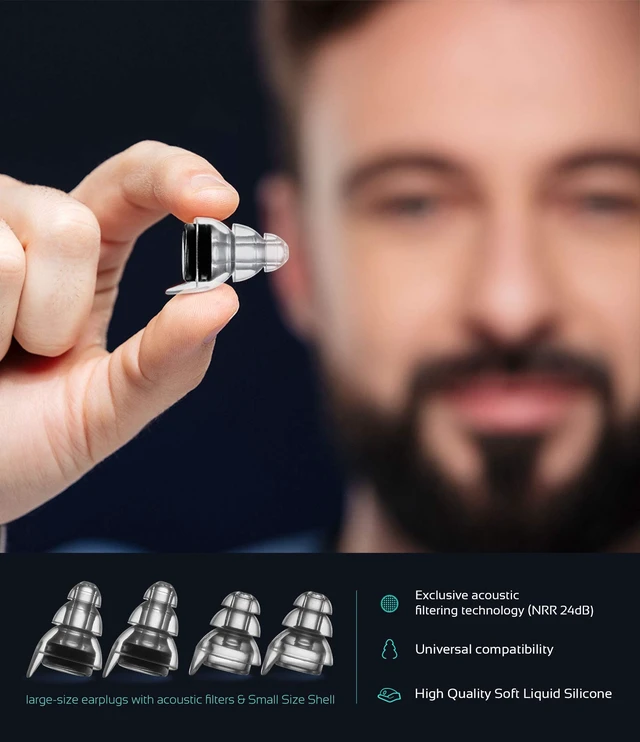 Alt view image 4 of 7 - High Fidelity Concert Earplugs, Reusable Musicians Ear Plugs, 24dB Advanced Filter Technology Ear Protection