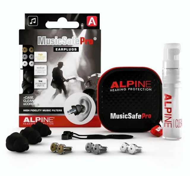 Main image of MusicSafe Pro | High Fidelity Ear Plugs for Musicians | Ear protection for concert, party, & music | 3 Interchangeable Premium Filter Sets: 16, 19 & 22 dB SNR | Black