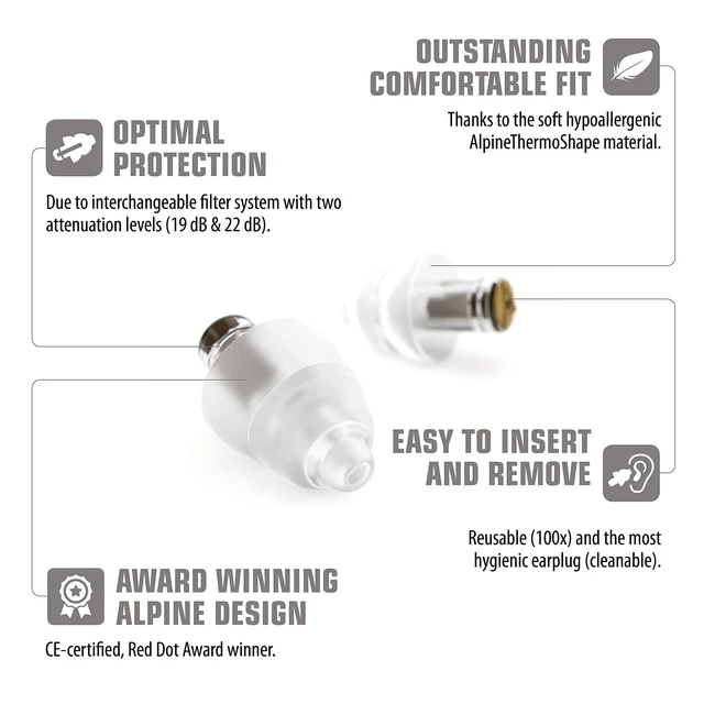 Alt view image 4 of 7 - MusicSafe Pro | High Fidelity Ear Plugs for Musicians | Ear protection for concert, party, & music | 3 Interchangeable Premium Filter Sets: 16, 19 & 22 dB SNR | Black