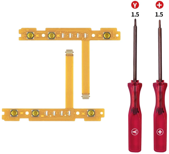Main image of Replacement SL SR Left Right Button Flex Cable for Nintendo Switch/Switch OLED Joy-Con Controllers Repair Spare Parts with Y-Screwdriver & +-Screwdriver Repair Kit