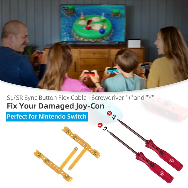 Alt view image 2 of 7 - Replacement SL SR Left Right Button Flex Cable for Nintendo Switch/Switch OLED Joy-Con Controllers Repair Spare Parts with Y-Screwdriver & +-Screwdriver Repair Kit