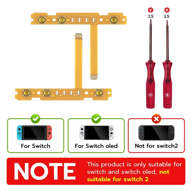 Alt view image 3 of 7 - Replacement SL SR Left Right Button Flex Cable for Nintendo Switch/Switch OLED Joy-Con Controllers Repair Spare Parts with Y-Screwdriver & +-Screwdriver Repair Kit
