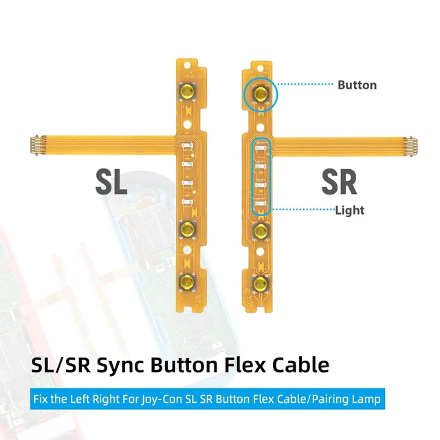 Alt view image 4 of 7 - Replacement SL SR Left Right Button Flex Cable for Nintendo Switch/Switch OLED Joy-Con Controllers Repair Spare Parts with Y-Screwdriver & +-Screwdriver Repair Kit