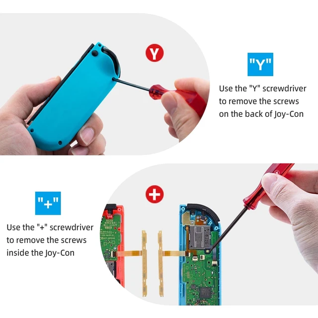 Alt view image 6 of 7 - Replacement SL SR Left Right Button Flex Cable for Nintendo Switch/Switch OLED Joy-Con Controllers Repair Spare Parts with Y-Screwdriver & +-Screwdriver Repair Kit