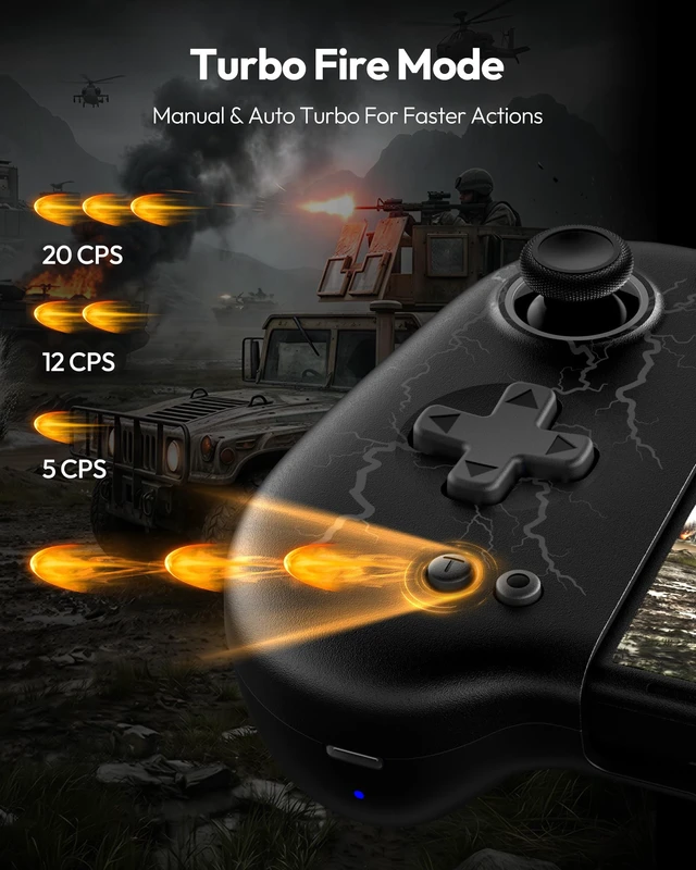Alt view image 4 of 7 - Switch Controllers for Switch/OLED, with Hall Effect Joystick Black | Macro Programming, RGB Lighting, Wireless, Turbo, 6-Axis Gyro, Vibration, Kickstand, Ergonomic Grip Joypad, 4 Game Slot