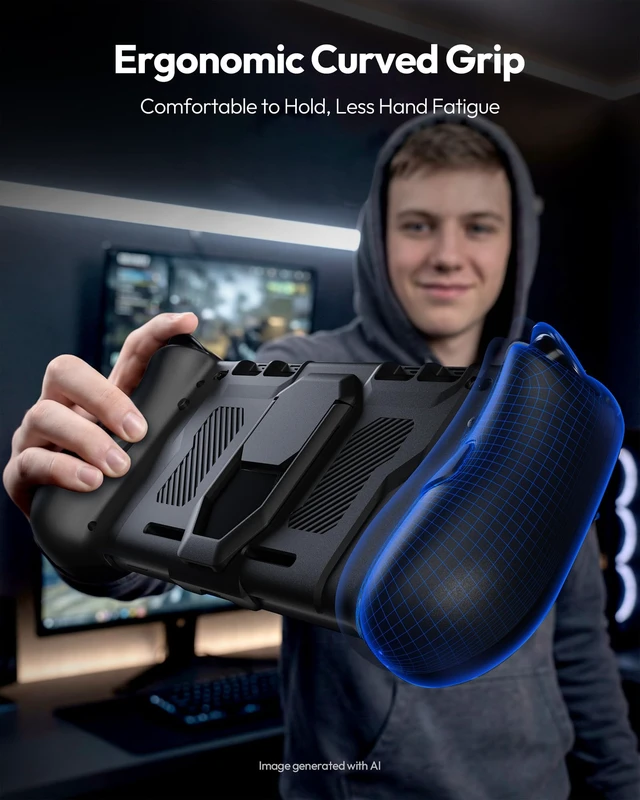 Alt view image 7 of 7 - Switch Controllers for Switch/OLED, with Hall Effect Joystick Black | Macro Programming, RGB Lighting, Wireless, Turbo, 6-Axis Gyro, Vibration, Kickstand, Ergonomic Grip Joypad, 4 Game Slot