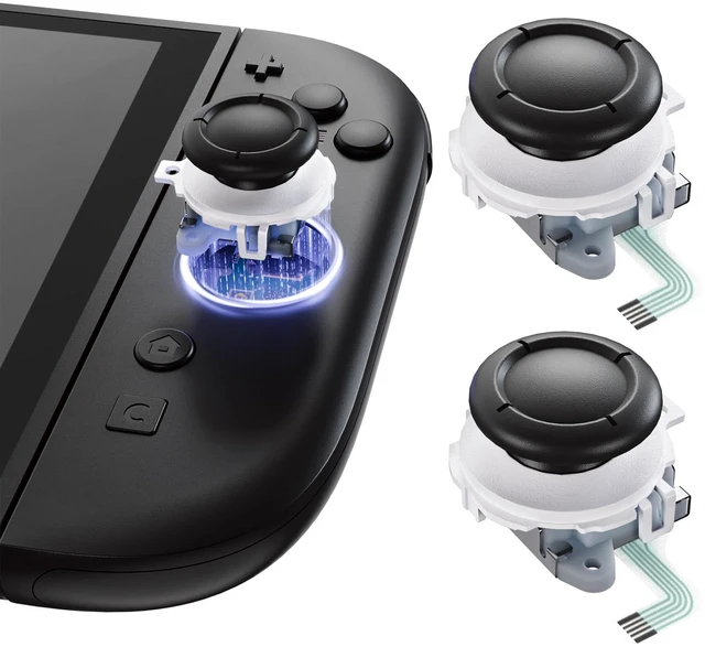 Main image of Replacement 3D Joystick for Nintendo Switch 2 JoyCon, Controller Left Right Analog Stick Thumbsticks with Repair Tools for JoyCon 2, Multi-Colors Options - White