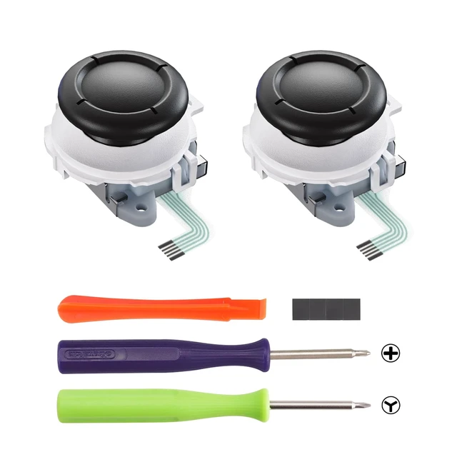 Alt view image 2 of 7 - Replacement 3D Joystick for Nintendo Switch 2 JoyCon, Controller Left Right Analog Stick Thumbsticks with Repair Tools for JoyCon 2, Multi-Colors Options - White