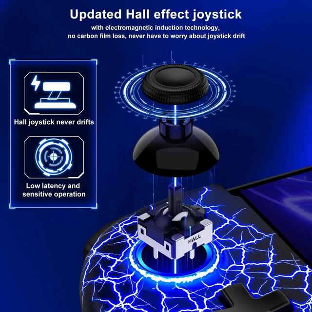 Alt view image 2 of 7 - Switch Controller Hall Effect Joysticks & Enhanced Grip One Piece Switch Joypad Replacement Switch Pro Controller with 8-Color RGB Lighting, Turbo, Macros - Spider Silk, 6.2"/7"