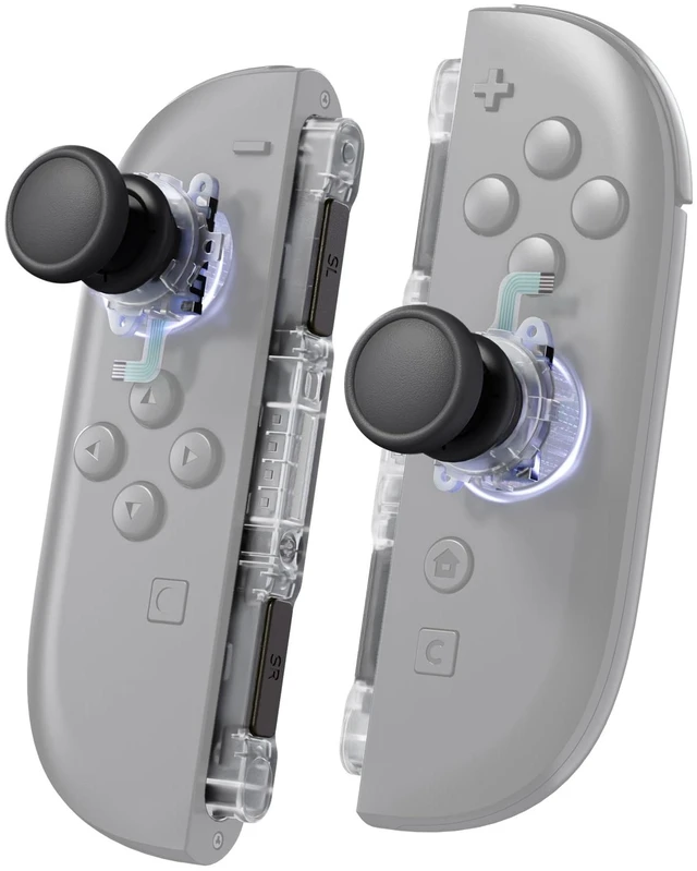 Main image of Replacement 3D Joystick & Thumb Grips & Side Rail Shell Buttons for Nintendo Switch 2 JoyCon, Console Rail Stickers Controller Left Right Analog Stick Thumbsticks Caps for Switch 2 - Clear
