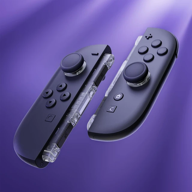 Alt view image 4 of 7 - Replacement 3D Joystick & Thumb Grips & Side Rail Shell Buttons for Nintendo Switch 2 JoyCon, Console Rail Stickers Controller Left Right Analog Stick Thumbsticks Caps for Switch 2 - Clear