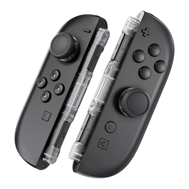 Alt view image 3 of 7 - Replacement 3D Joystick & Thumb Grips & Side Rail Shell Buttons for Nintendo Switch 2 JoyCon, Console Rail Stickers Controller Left Right Analog Stick Thumbsticks Caps for Switch 2 - Clear