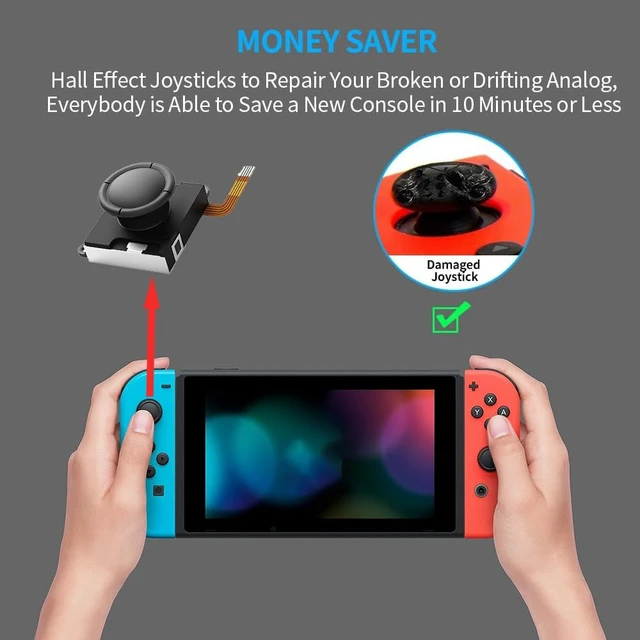 Alt view image 5 of 5 - Lite Joystick replacement for Switch Lite, controller grip Joystick For Switch LCD/OLED Joy Con & Switch Lite Analog Stick Part Repair Kit Accessories Y1.5 / +1.5 Screwdriver and Color Stick Caps