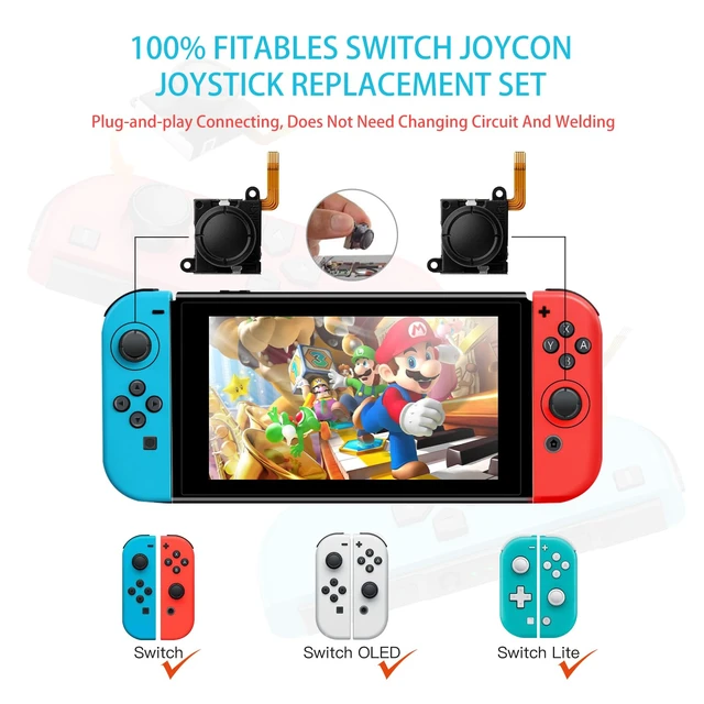 Alt view image 2 of 7 - TMR Joycon Joystick Replacement for Switch | for Switch/Switch OLED/Switch Lite, Anti-Drift TMR Electromagnetic Joystick, 6 Extra Stick Caps