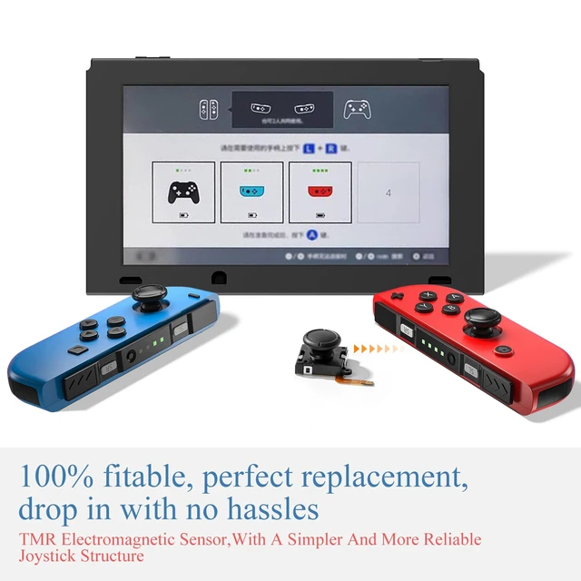 Alt view image 4 of 7 - TMR Joycon Joystick Replacement for Switch | for Switch/Switch OLED/Switch Lite, Anti-Drift TMR Electromagnetic Joystick, 6 Extra Stick Caps