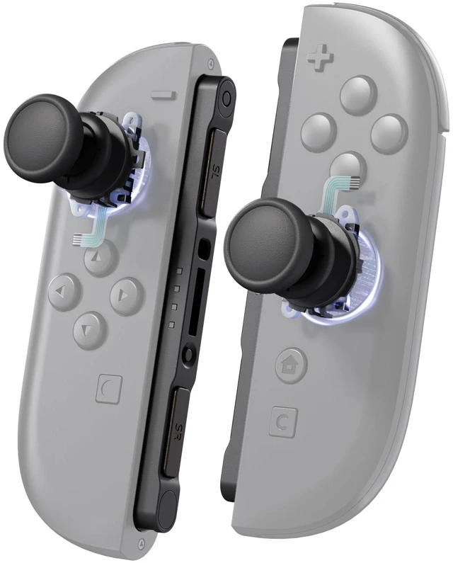 Main image of Replacement 3D Joystick & Thumb Grips & Side Rail Shell Buttons for Nintendo Switch 2 JoyCon, Console Rail Stickers Controller Left Right Analog Stick Thumbsticks Caps for Switch 2 - Black