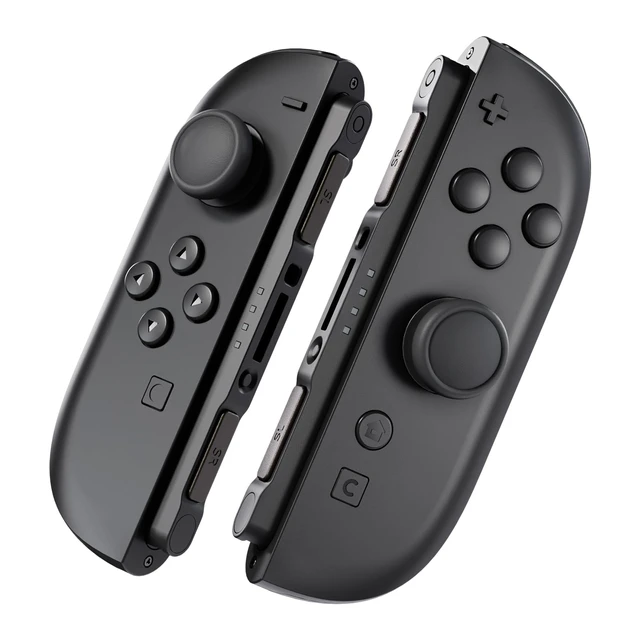 Alt view image 3 of 7 - Replacement 3D Joystick & Thumb Grips & Side Rail Shell Buttons for Nintendo Switch 2 JoyCon, Console Rail Stickers Controller Left Right Analog Stick Thumbsticks Caps for Switch 2 - Black