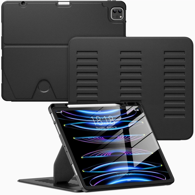Main image of Case for iPad Pro 12.9 6th/5th/4th/3rd GenCase 2022/2021/2020/2018 | Multiple Angles Magnetic Stand Cover,Shockproof Soft Back,Pencil Holder,and Auto Sleep/Wake,Black