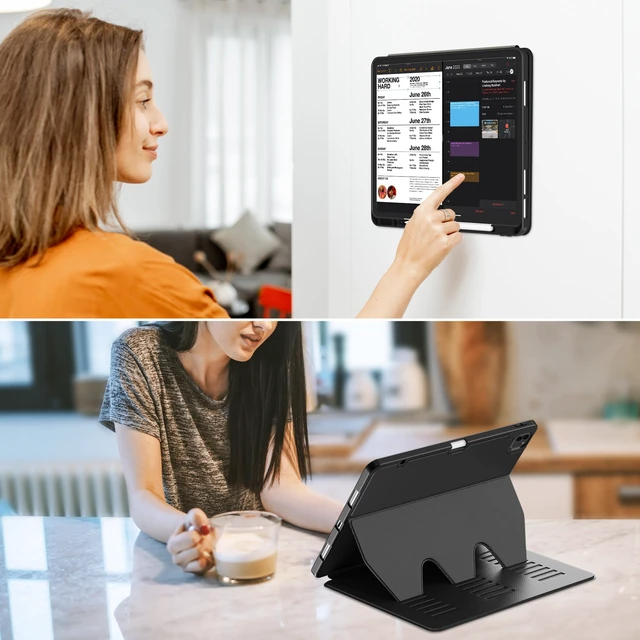 Alt view image 3 of 7 - Case for iPad Pro 12.9 6th/5th/4th/3rd GenCase 2022/2021/2020/2018 | Multiple Angles Magnetic Stand Cover,Shockproof Soft Back,Pencil Holder,and Auto Sleep/Wake,Black