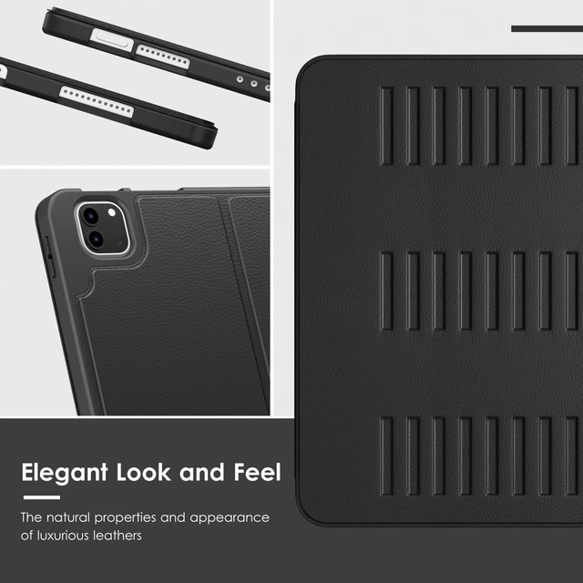 Alt view image 5 of 7 - Case for iPad Pro 12.9 6th/5th/4th/3rd GenCase 2022/2021/2020/2018 | Multiple Angles Magnetic Stand Cover,Shockproof Soft Back,Pencil Holder,and Auto Sleep/Wake,Black