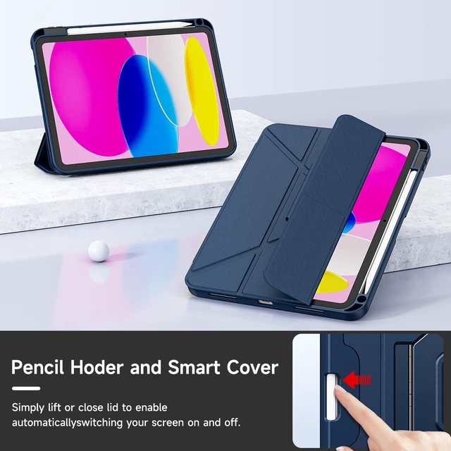Alt view image 5 of 6 - iPad A16 Case for iPad 12th/11th/10th Generation 2025/2024/2022 | Magnetic Detachable Cover with 180° Adjustable Stand, Y-Fold and Tri-Fold Hybrid, Pencil Holder, Auto Sleep/Wake