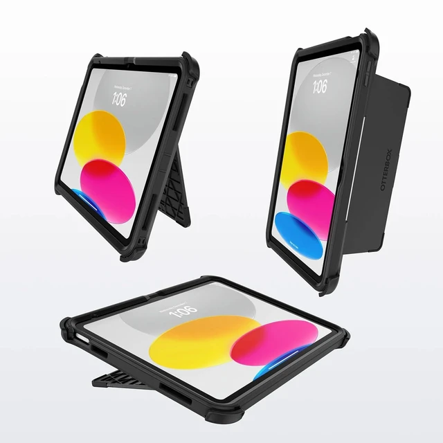 Alt view image 5 of 7 - iPad (A16) & iPad 10th Gen (Only) - Defender Series Case - Black - Screenless - Rugged & Durable - Multi-Layer Protection - Microbial Defense Protection - Non-Retail Packaging