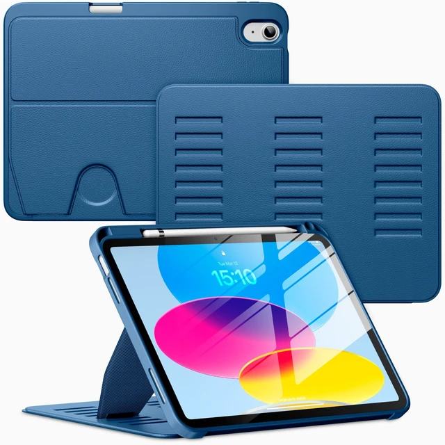 Main image of Case for iPad (A16) 11-inch 2025 and iPad 10th/11th Generation 10.9 Inch 2022,Multiple Angles Magnetic Stand Cover,Shockproof Back,Pencil Holder,and Auto Sleep/Wake,Navy Blue