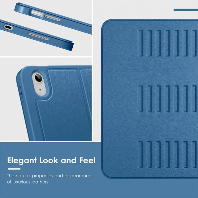 Alt view image 4 of 7 - Case for iPad (A16) 11-inch 2025 and iPad 10th/11th Generation 10.9 Inch 2022,Multiple Angles Magnetic Stand Cover,Shockproof Back,Pencil Holder,and Auto Sleep/Wake,Navy Blue