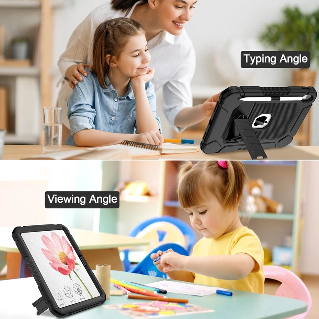 Alt view image 7 of 7 - for iPad A16 11th/10th Generation Case (11"/10.9, 2025/2022), Black | iPad 11th 10th Gen Case with Kickstand & Pencil Holder, Heavy Duty Shockproof Protective iPad A16 Case