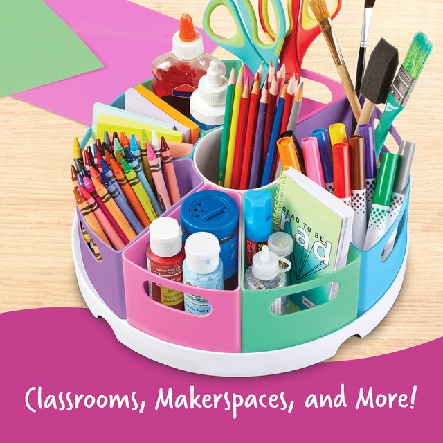 Alt view image 5 of 7 - Create-a-Space Storage Center, Pastel | Rotating Caddy Organizer for Kids, Art Supply Organizers for Markers, Pens and Pencils, Classroom Table Caddy for Teachers