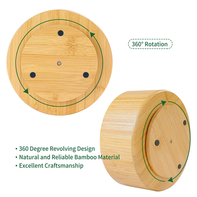 Alt view image 3 of 7 - Bamboo Rotating Art Supply Desk Organizer, Pencil Holder Desktop | Desktop Storage Caddy for Pen, Colored Pencil, Crayon, Paint Brushes, Art Studio & Office