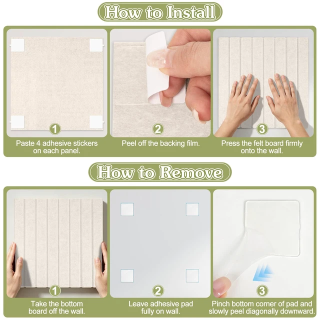 Alt view image 7 of 7 - Large Felt Bulletin Board 48" x 36" Cork Board Alternative for Walls | 12 PCS Felt Pin Board with 70 Adhesive Tabs, 40 Push Pins, Cork Boards for Office Home, School Classroom Wall Decor (Oatmeal)