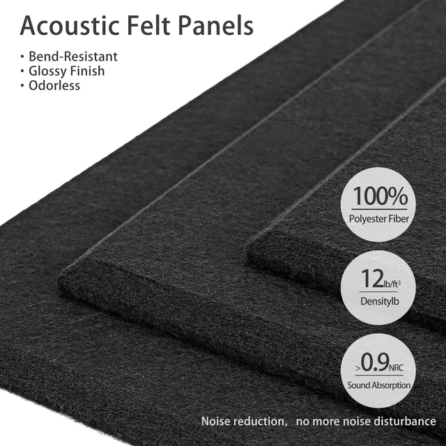 Alt view image 6 of 7 - 48"x 24" Large Felt Bulletin Board Tiles, Black | 12-Pack Cork Board Alternative, Wall Decor, 72 Adhesive Tabs,Pin Board Custom Layout Design, Office Decor Home Decor