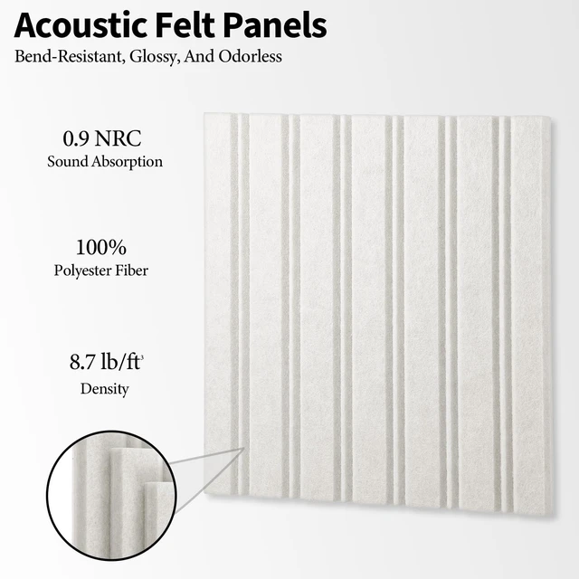 Alt view image 3 of 7 - 12 Pack Felt Bulletin Board Tiles, 48"X36" Felt Wall Tiles with 30 Pushpins, 70 Adhesive Tabs, Large Cork Boards for Walls, Slat Wall Paneling Push Pin Boards for Walls Home Office Classroom, Oatmeal