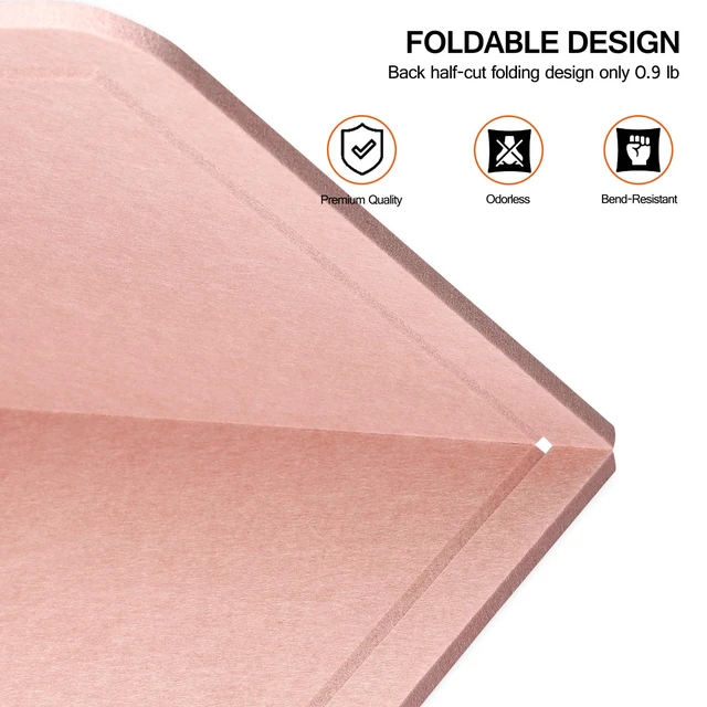 Alt view image 6 of 6 - Felt Bulletin Board, 27" x 18" Cork Board Alternative with 12 Adhesive Tabs and 20 Pushpins, Foldable Pin Board for Wall, Decorative Photo Vision Board for Office, Classroom, Pink