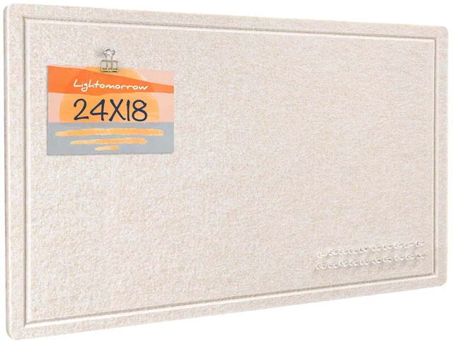 Main image of Felt Bulletin Board 24x18 inches, Decorative Pin Board for Home & Office | Cork Board Alternative for Wall with Push Pins, Display Mood Board for Photos, Notes & Reminders
