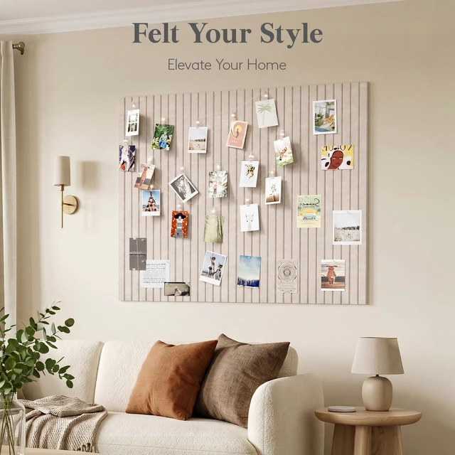 Alt view image 5 of 7 - Large Felt Bulletin Board with Self-Adhesive 36" x 24"- 6 Pack | Cork Board for Walls Alternative, Pin Board with 30 Pins, Message Boards for Classroom Dorm Home Office Decor, Oatmeal