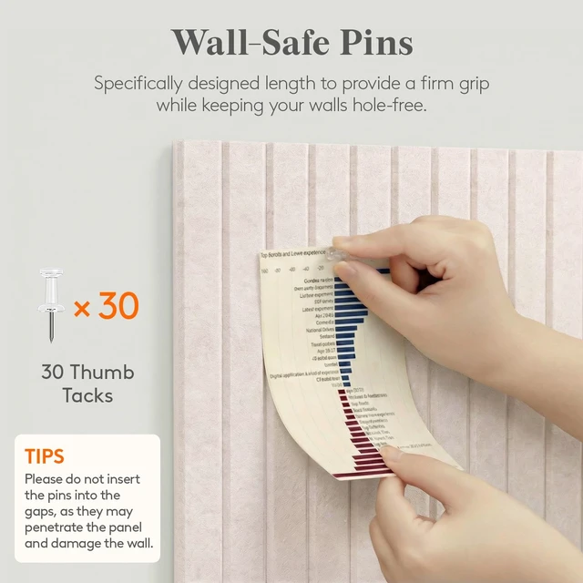 Alt view image 7 of 7 - Large Felt Bulletin Board with Self-Adhesive 36" x 24"- 6 Pack | Cork Board for Walls Alternative, Pin Board with 30 Pins, Message Boards for Classroom Dorm Home Office Decor, Oatmeal