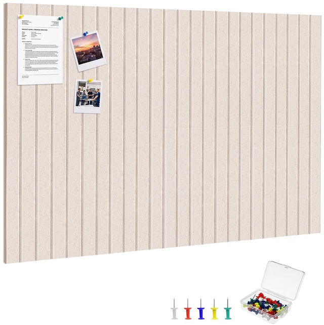 Main image of Large Cork Board 36" x 24", 6-Pack Felt Bulletin Board, Pin Boards | Includes Pushpins & 40 Removable Adhesive Tabs, High-Density, Notice Boards for Walls Office School Home Decor - Oatmeal