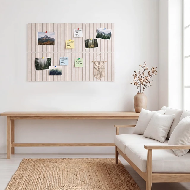 Alt view image 6 of 7 - Large Cork Board 36" x 24", 6-Pack Felt Bulletin Board, Pin Boards | Includes Pushpins & 40 Removable Adhesive Tabs, High-Density, Notice Boards for Walls Office School Home Decor - Oatmeal