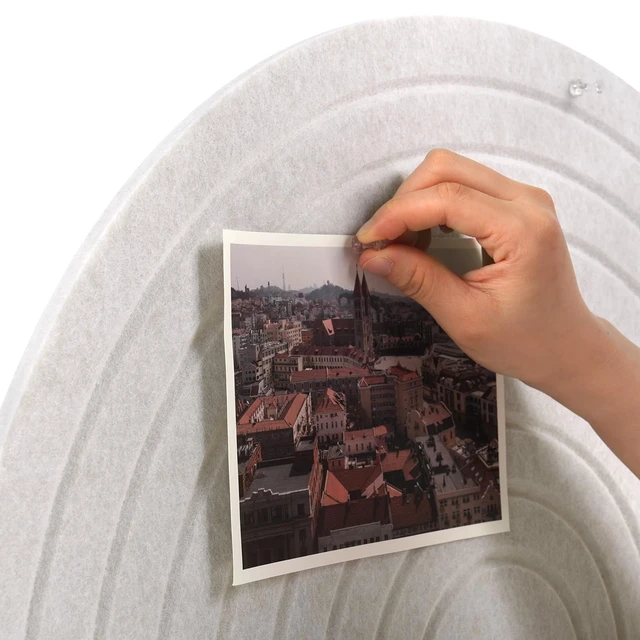 Alt view image 5 of 7 - Large Arched Felt Bulletin Board 36"x24", Decorative Pin Board for Wall | 3-pc felt pin board tiles, 30 adhesive tabs, soft oatmeal arch-inspired look for photo, memo, vision board & wall displays