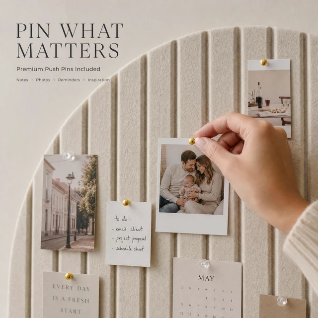 Alt view image 3 of 7 - Large Arched Felt Bulletin Board - 6 Customizable Adhesive Tiles with Pins | Stylish 35" X 24" Cork Board Alternative for Office and Wall Decor - Perfect to Display Your Photos