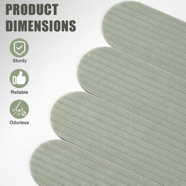 Alt view image 3 of 7 - 4 Pcs Cork Board for Wall Small Felt Bulletin Board, Sage Green | 17'' x 6'' Cork Strip, Pin Board, Alternative Corkboard, with 25 Push Pins, Adhesive Bar Strip, for Home Office Photo Decor